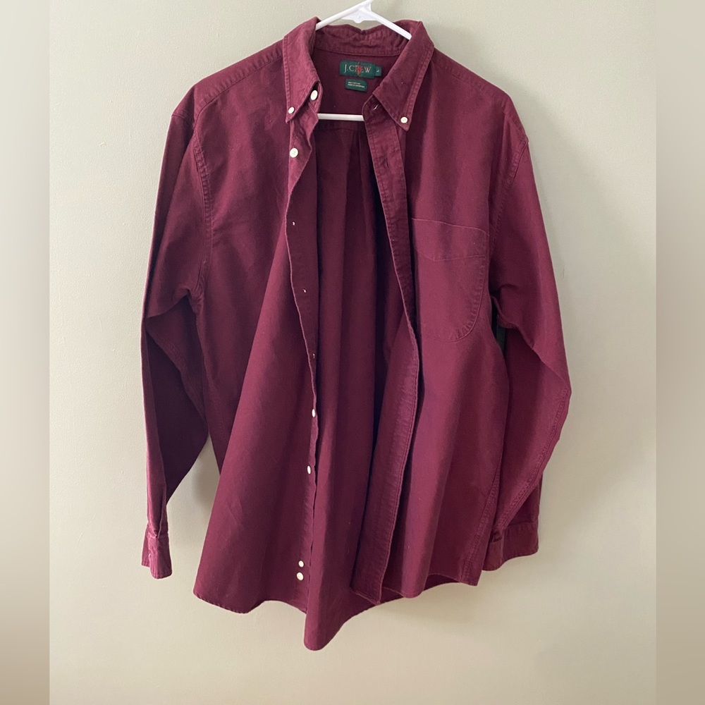 Vintage J Crew maroon button down Large